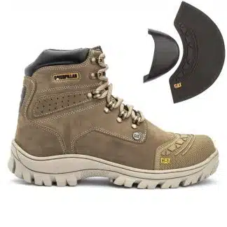 Bota Caterpillar 2190 Creme Nobuck Bico PVC Caterpillar Todos